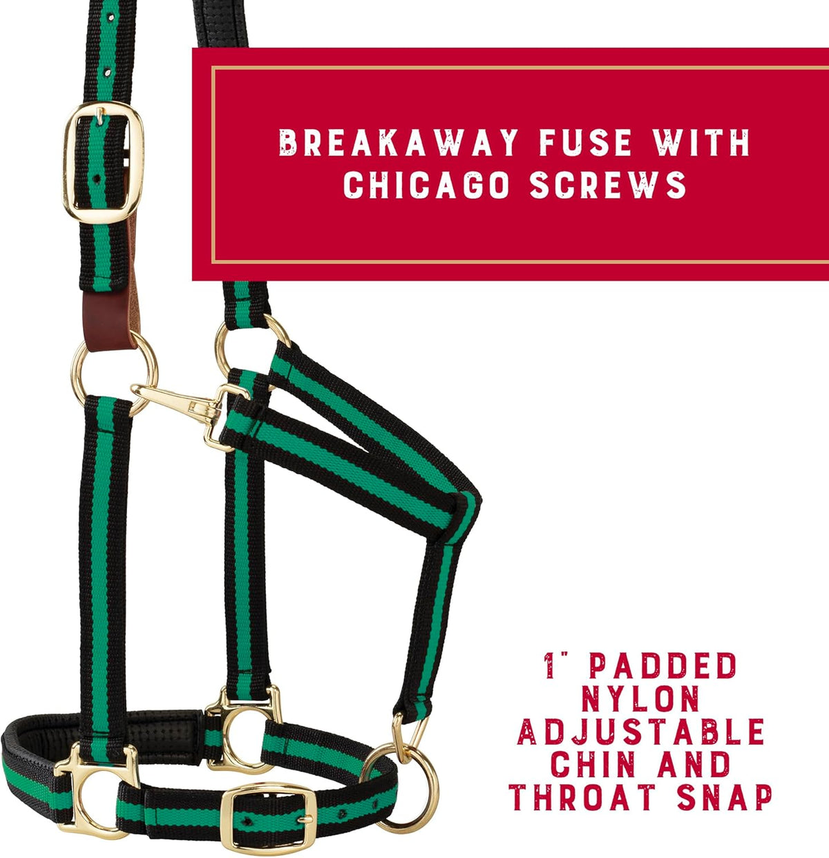 Weaver Equine Breakaway Horse Halter, Comfort Foam Padding, Adjustable Chin & Throat Snap Halters