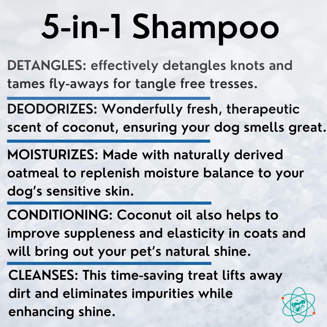 Gallon Bottle 5 in 1 Dog Shampoo for Itchy Skin - Sensitive Skin Dog Shampoo for Smelly Dogs - Dog