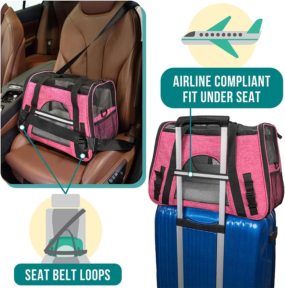 PetAmi Airline Approved Pet Carrier for Cat, Soft Sided Dog Carrier for Small Dog, Cat Travel