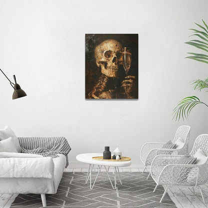 Quorin Gothic Skeleton Wall Art Goth Skull Champagne Wall Decor Dark Academia Pictures Horror