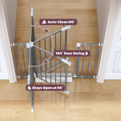 29"-40" Baby Gate for Stairs, Auto Close Stroller Friendly Dog Gate Indoor for Doorways, Pressure
