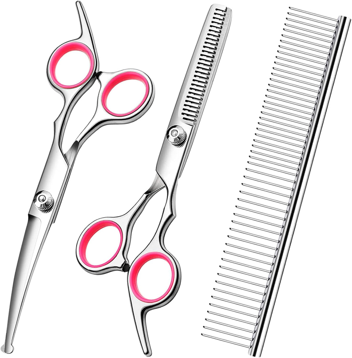 Dog Grooming Scissors with Safety Round Tips Stainless Steel Professional Dog Grooming Kit