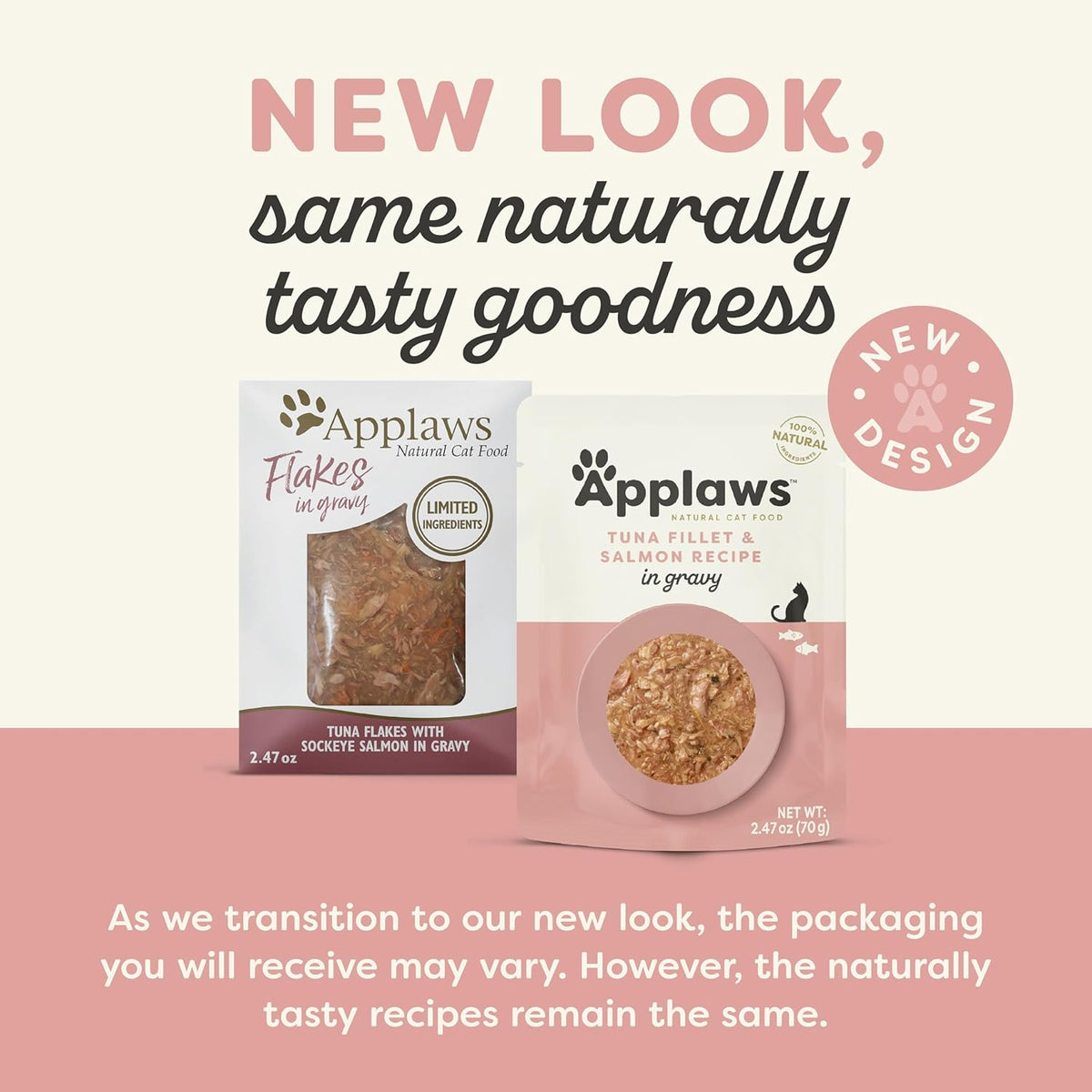 Applaws Natural Wet Cat Food in Gravy, Limited Ingredient Wet Cat Food Pouches, No Additives, Made