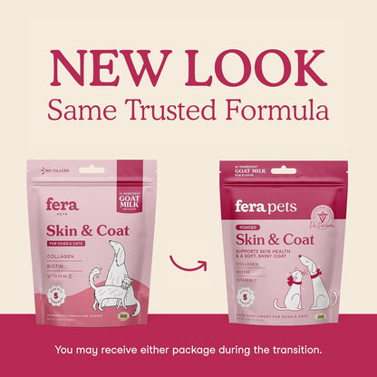 Fera Pets Goat Milk Topper - Cat & Dog Skin and Coat Supplement with Collagen, Biotin & Vitamin C