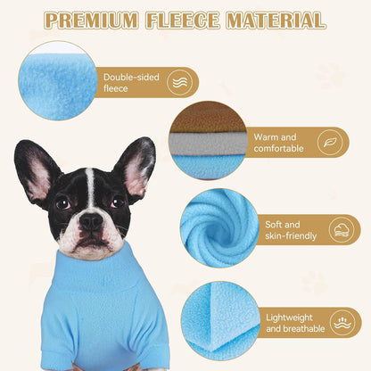 3 Pack Dog Sweaters for Small Dogs, Fleece Dog Sweater Pet Clothes Turtleneck Soft Warm Sweatshirt