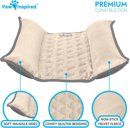 Paw Inspired Snuggle Bunny Bolster Bed for Rabbits, Cats, Dogs and Other Small Pets, Reversible