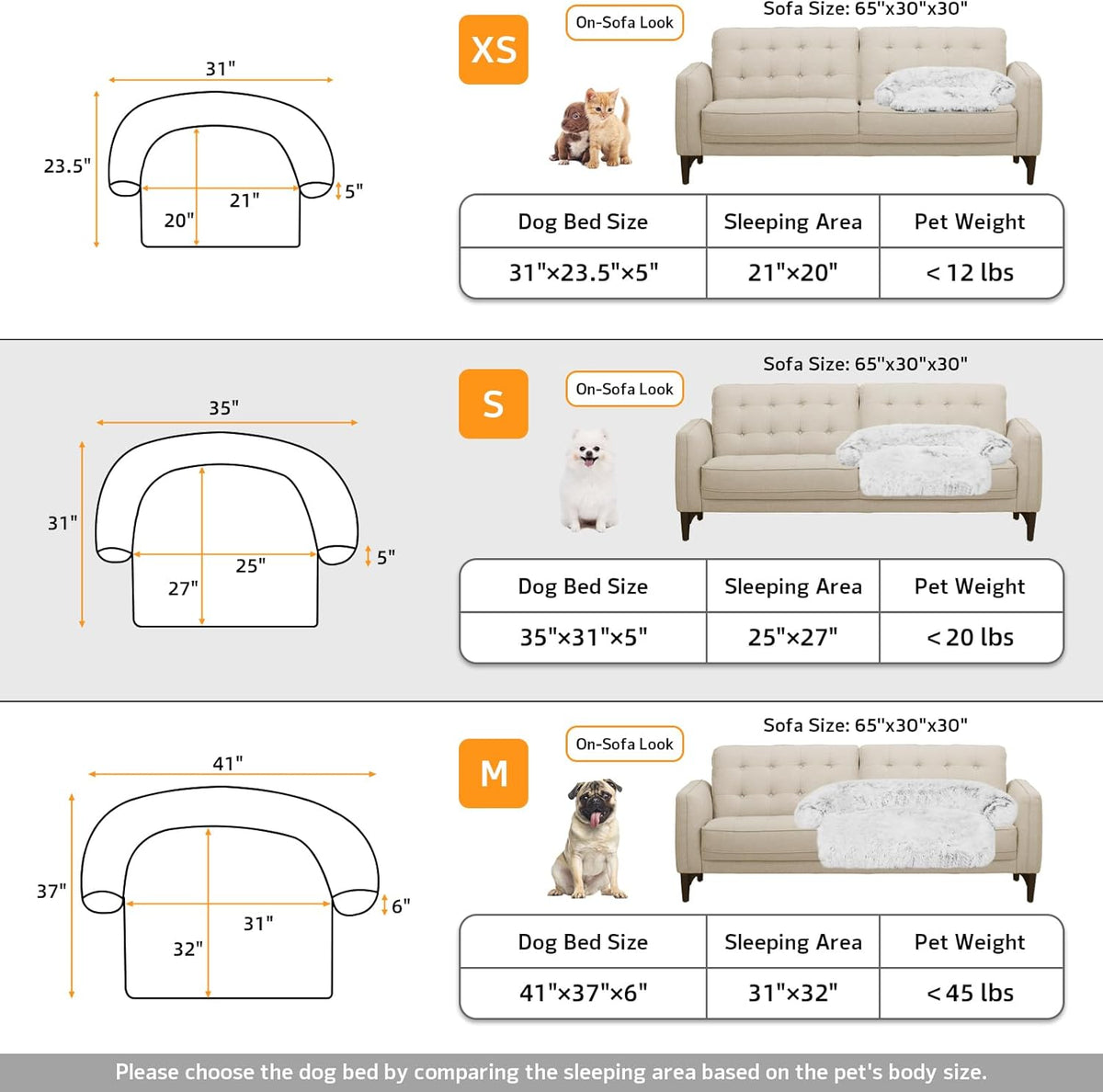 Calming Dog Bed Fluffy Plush Dog Mat for Furniture Protector with Removable Washable Cover for