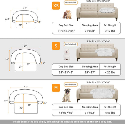 Calming Dog Bed Fluffy Plush Dog Mat for Furniture Protector with Removable Washable Cover for