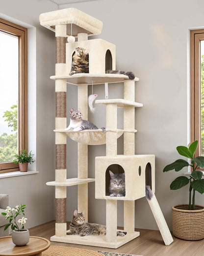 Globlazer Heavy Duty Cat Tree Tower, 70inch Sturdy Cat Tree for Indoor Cats Sturdy Large Cat Tower