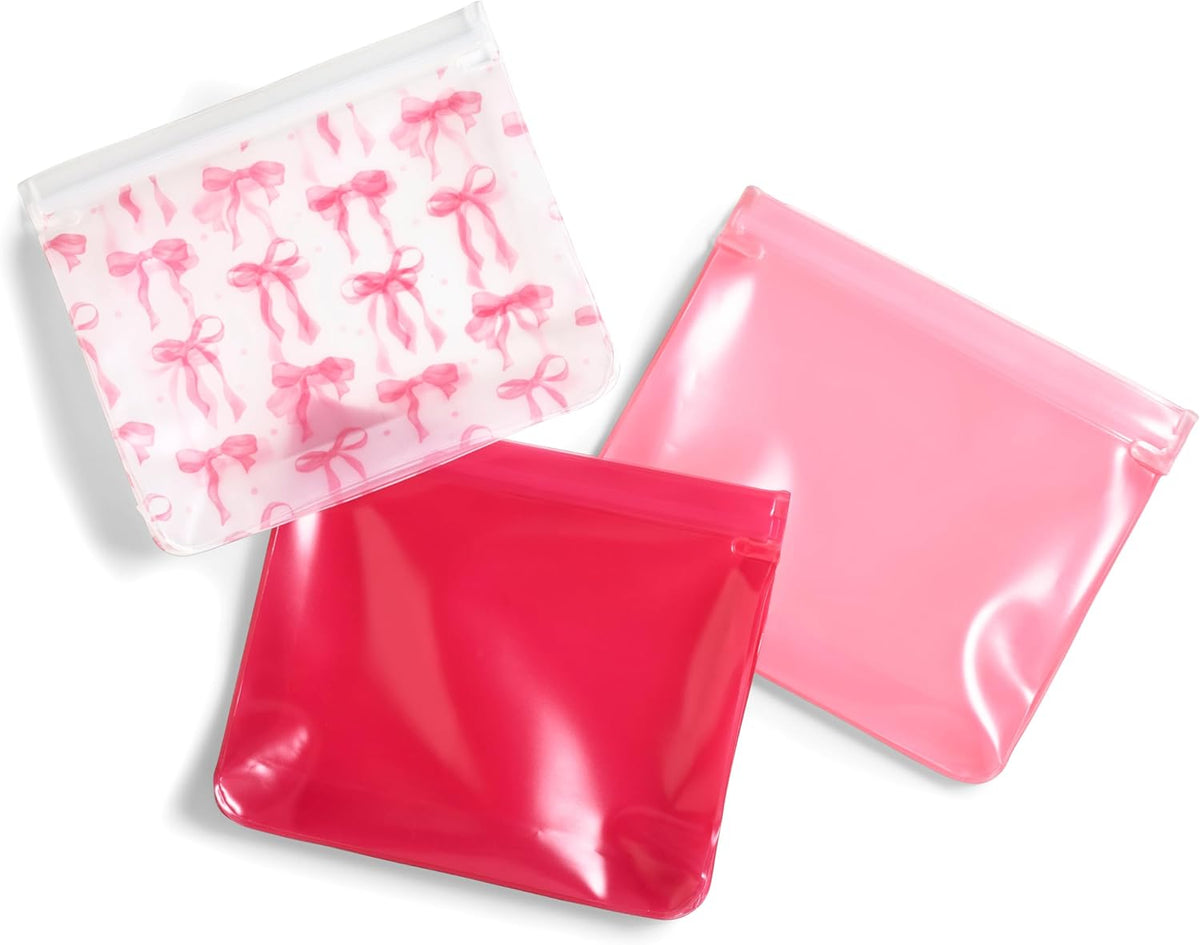 Fit & Fresh Reusable PEVA Storage Bags 3 Pack, Reusable Food Storage Bags, LeakProof Bag, Durable