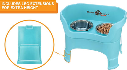 Neater Feeder Deluxe Mess Proof Dog Bowls Elevated for Large Dogs – Made in USA – No Spill Raised