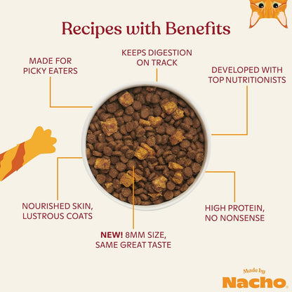Made by Nacho Dry Cat Kibble 4lb Bag, High Protein Premium Cat Food with Freeze Dried Pieces