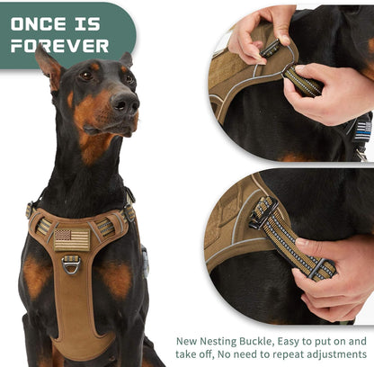 BUMBIN Tactical Dog Harness for Large Dogs No Pull, Famous TIK Tok No Pull Dog Harness, Fit Smart