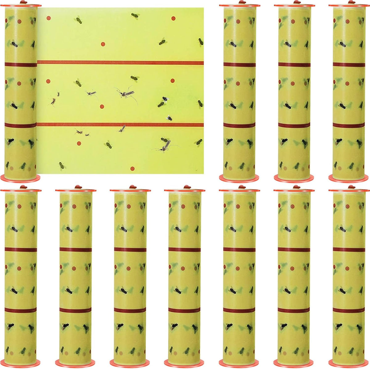 Qualirey 295 ft Giant Sticky Fly Traps, 30 Feet Fly Strips for Indoor Outdoor Hanging Flying Tapes
