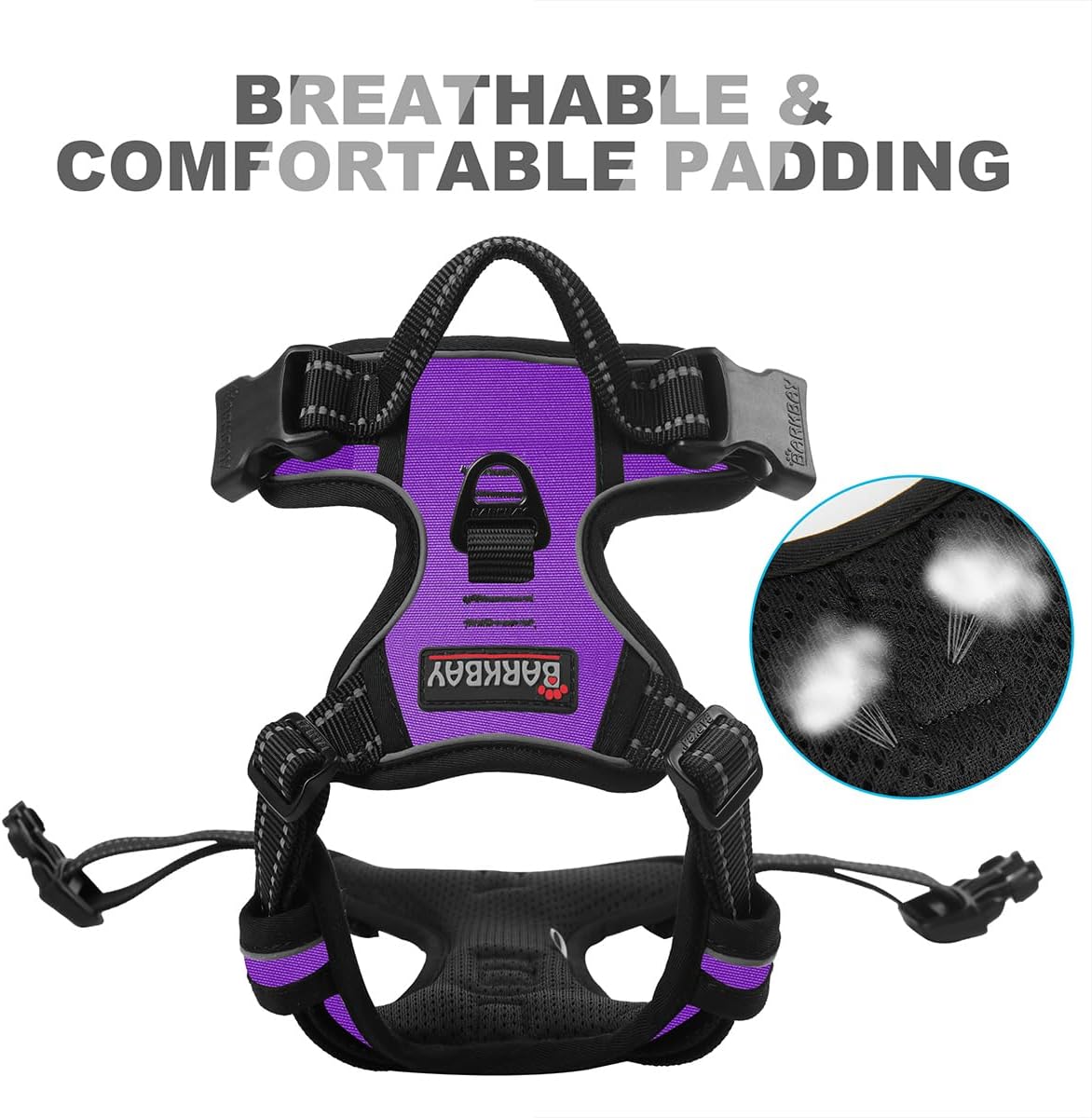 BARKBAY No Pull Dog Harness Front Clip Heavy Duty Reflective Easy Control Handle for Large Dog