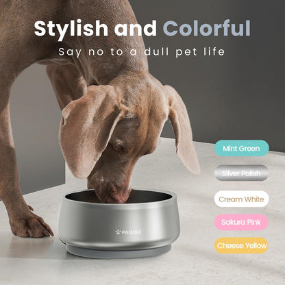 Pawaii Stainless Steel Dog Bowl with Non-Slip Rubber Base & Double Wall Insulation - Durable Design