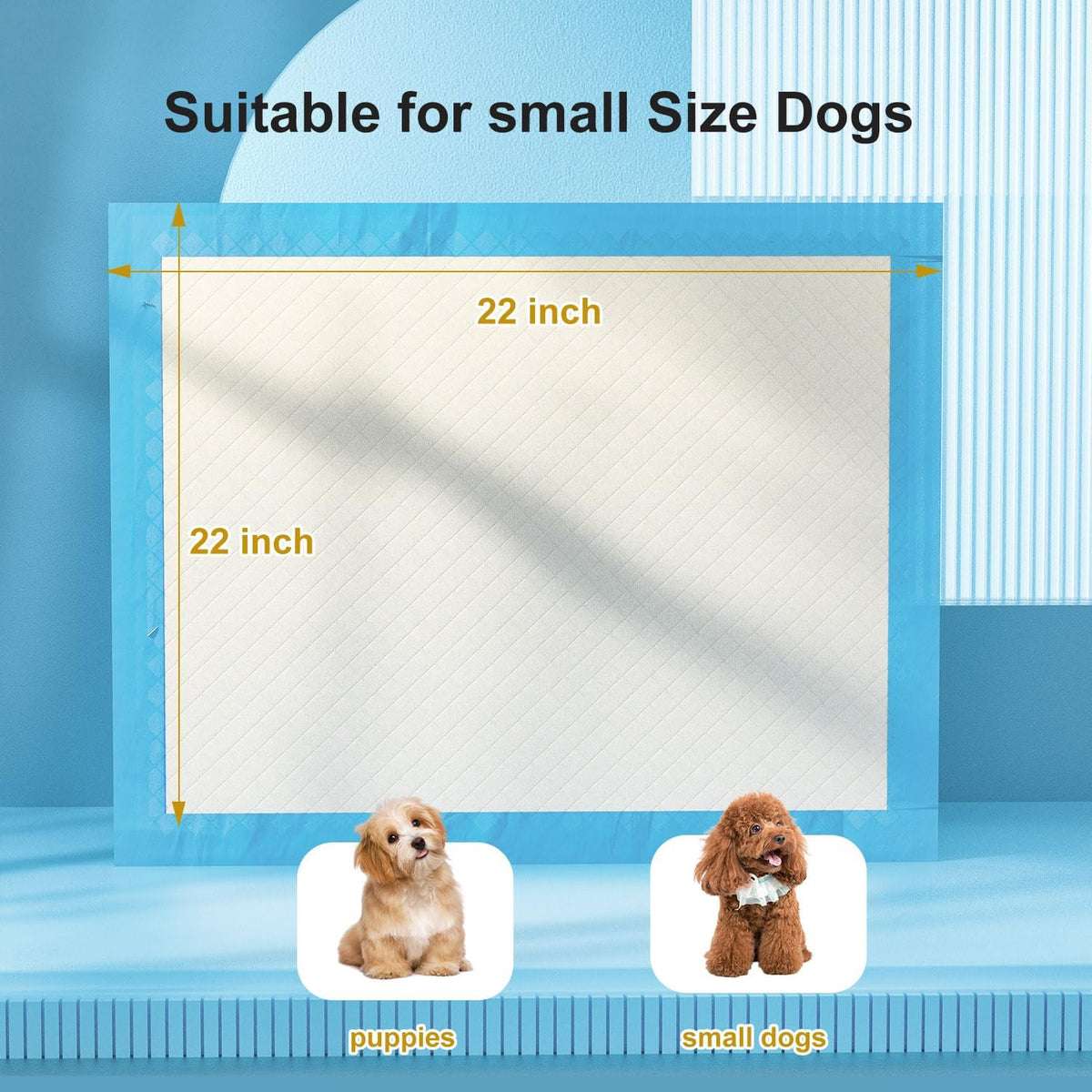 Gardner Pet Ultra Absorbent Thicker Dog Pee Pads Rugular 22"x22" Leak-Proof Odor-Control Small Blue