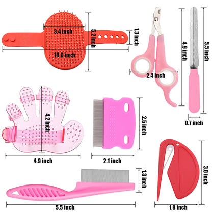 Rabbit Grooming Kit – Bunny Grooming Kit with Shedding Brush, Nail Clippers & Comb – Small Animal