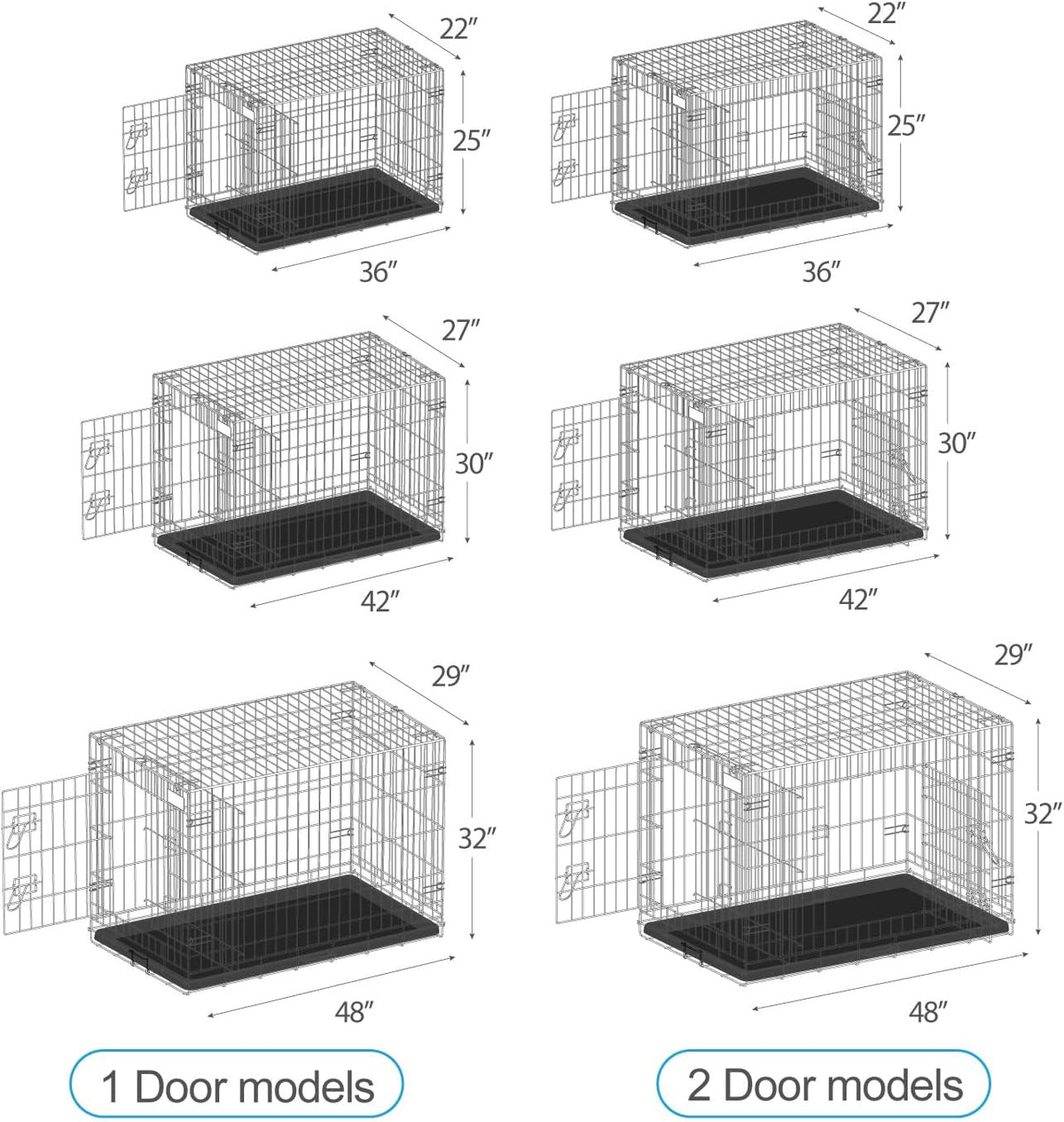 PetsTuff Great CRATES 36” Large Dog Crate - Heavy-Duty Dog Kennel with Divider Panel for Pets 40-60