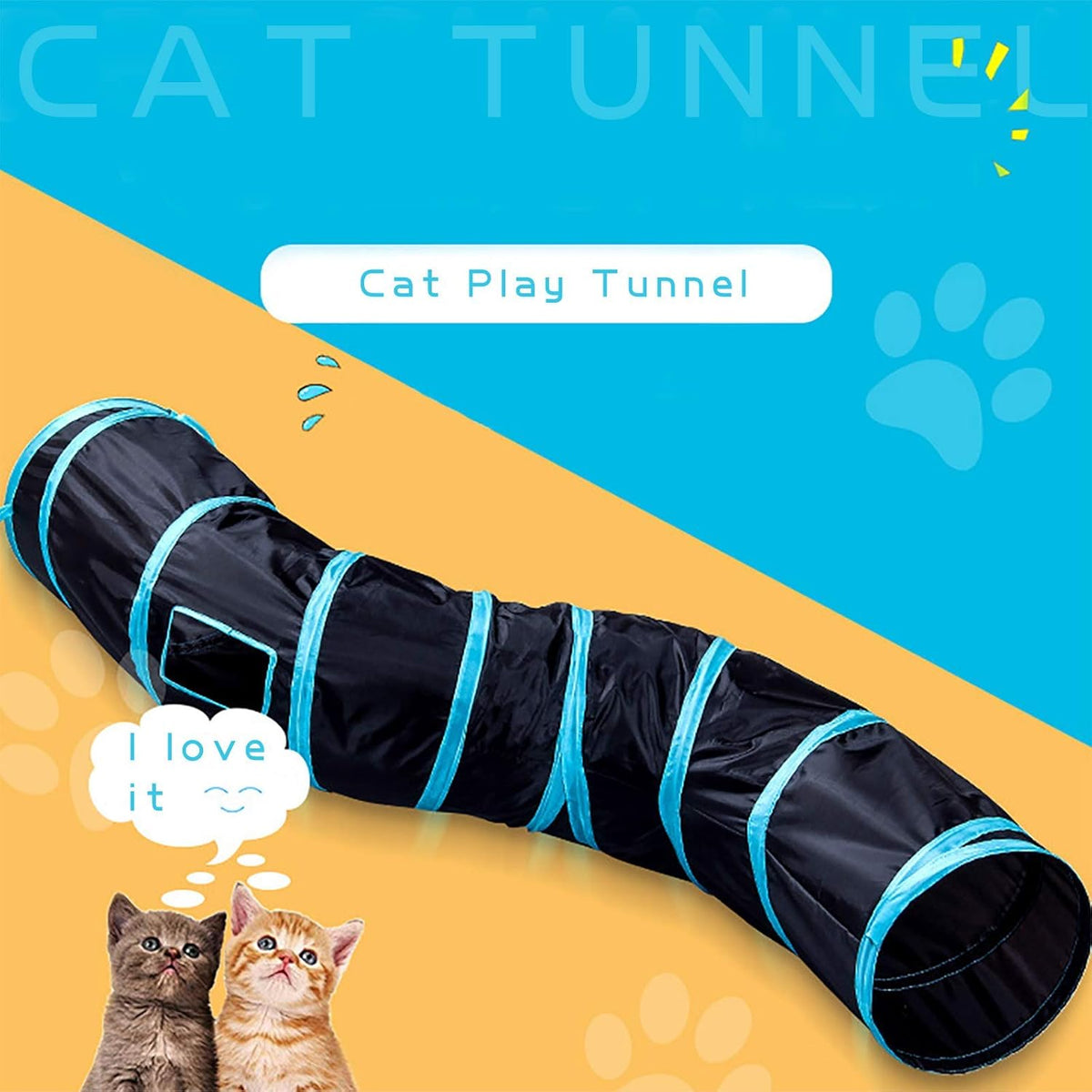 iCAGY Cat Tunnel for Indoor Cats Interactive, Rabbit Tunnel Toys, Pet Toys Play Tunnels for Cats