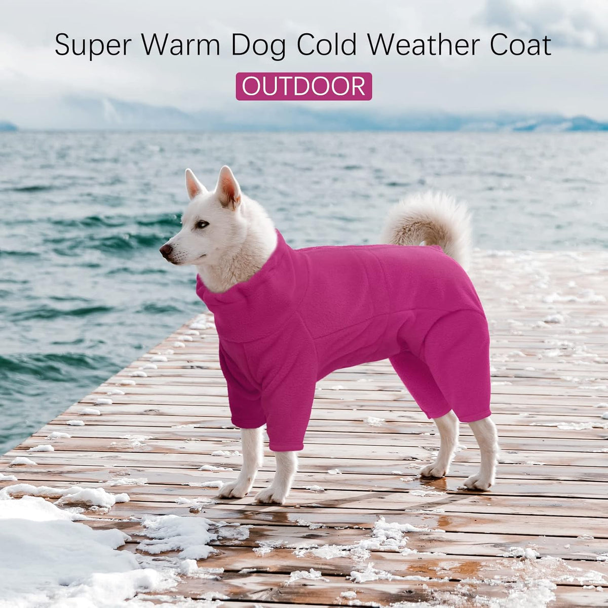ROZKITCH Pajamas for Large Dogs, Pet Windproof Warm Cold Weather Jacket Vest Cozy Jumpsuit Apparel