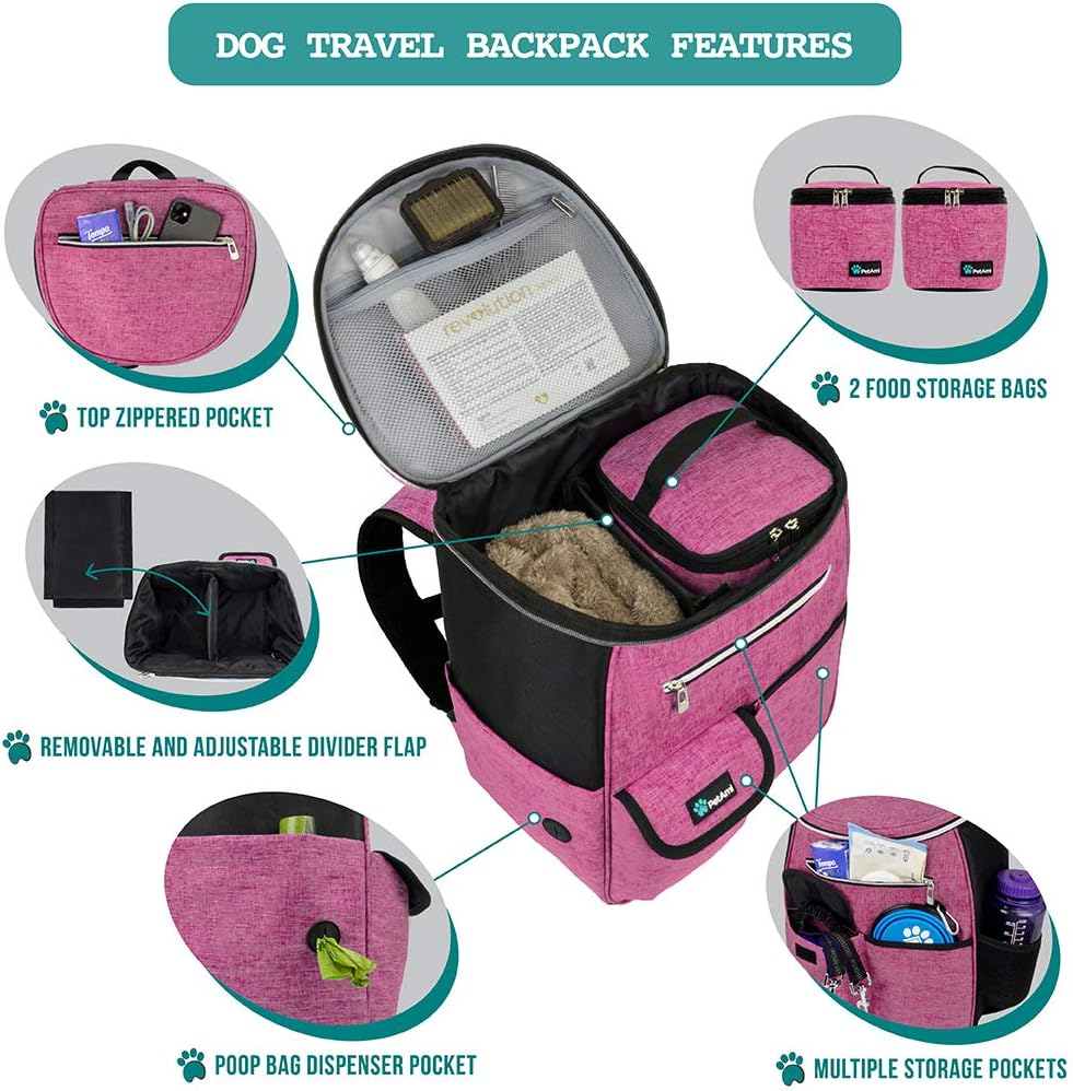 PetAmi Dog Travel Bag Backpack, Airline Approved Dog Bags for Traveling, Puppy Diaper Bag Supplies