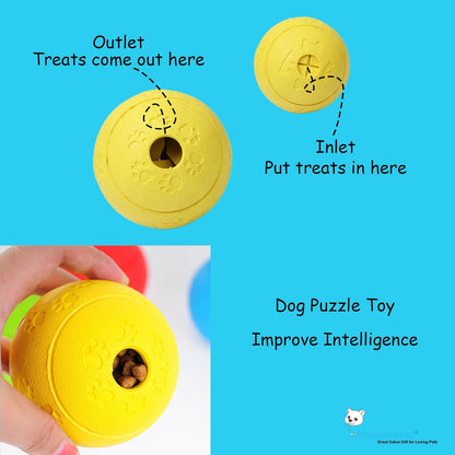 5 Different Functions Interactive Dog Puzzle Toys Balls for Medium Large Dogs, Food Treat
