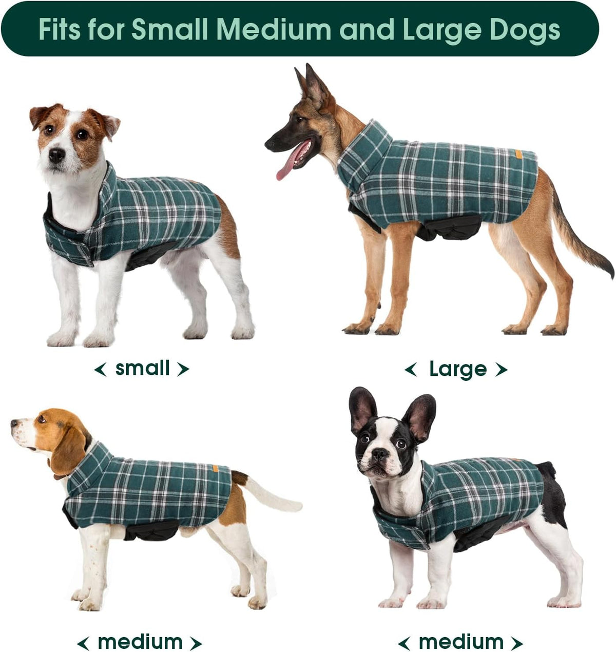 Kuoser Warm Dog Coat, Waterproof Dog Jacket for Extra Large Dogs, Adjustable Durable XXXL Doggie