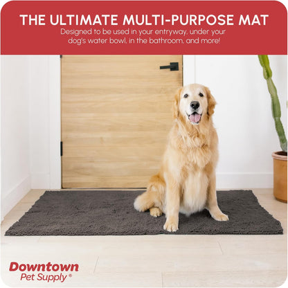 My Doggy Place Microfiber Dog Mat for Muddy Paws, 60" x 36" Ash - Non-Slip, Absorbent and