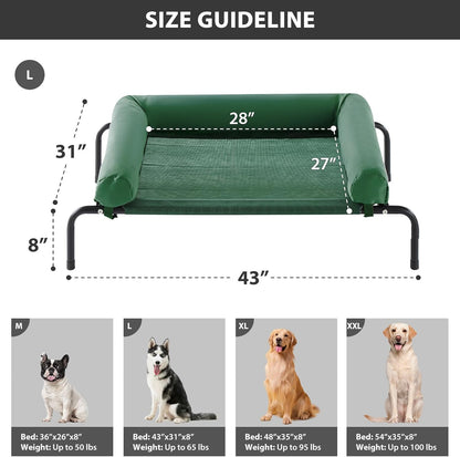 RRPETHOME Large Elevated Cooling Dog Bed, Raised Dog Cot Beds for Large Dogs, Elevated Outdoor Pet
