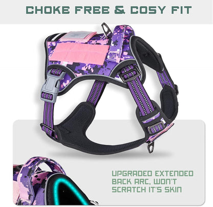 BUMBIN Tactical Dog Harness for Small Dogs No Pull, Famous TIK Tok No Pull Puppy Harness, Fit Smart