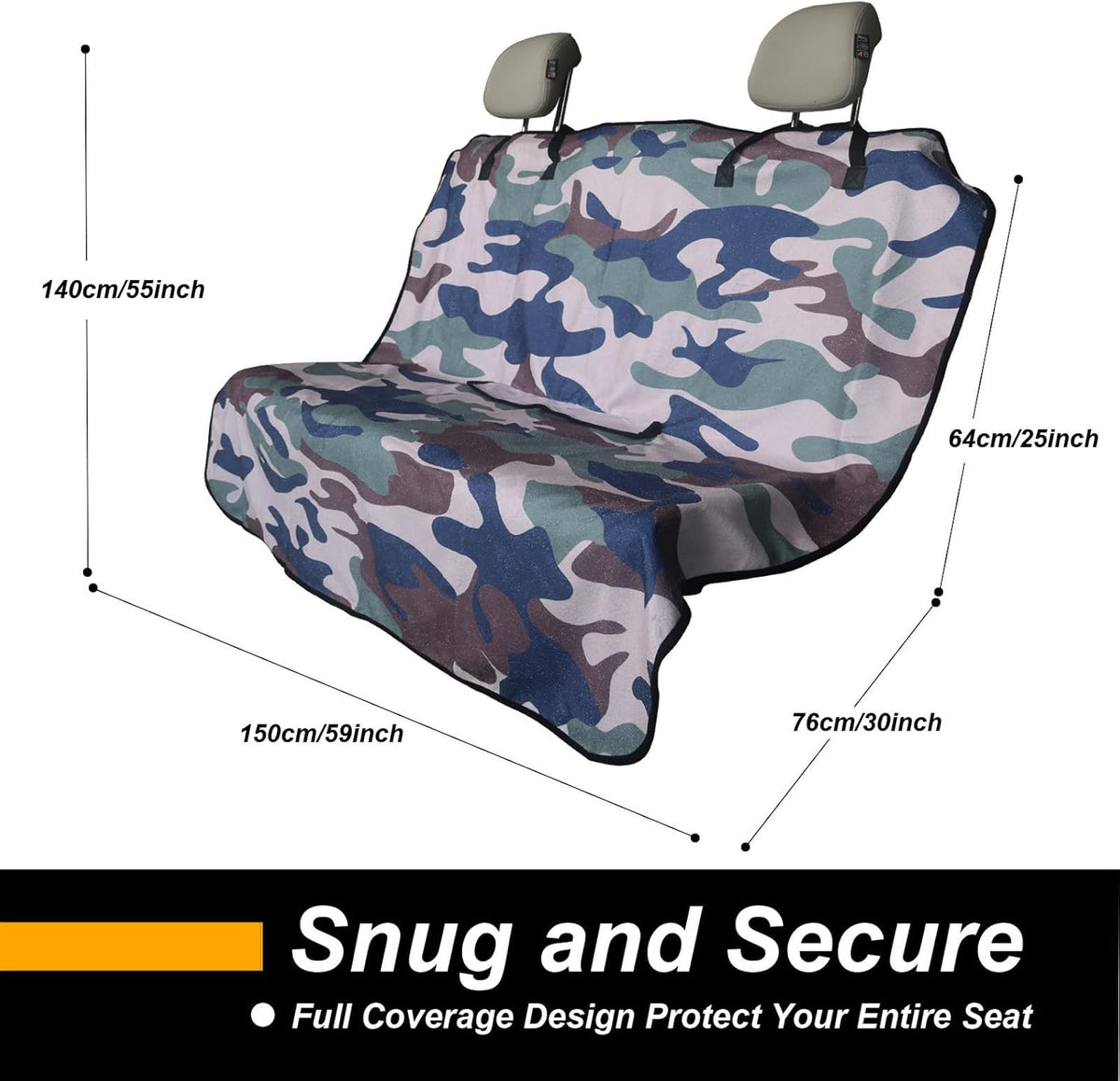 Back Seat Cover for Car Trucks Van SUV,Waterproof Rear Bench Towel Seat Covers for Dogs and