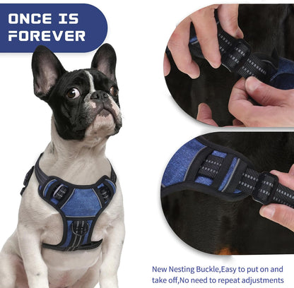 BUMBIN Dog Harness for Large Dogs, No Pull Adjustable No Choke Pet Vest with Dog Leash Fit Smart