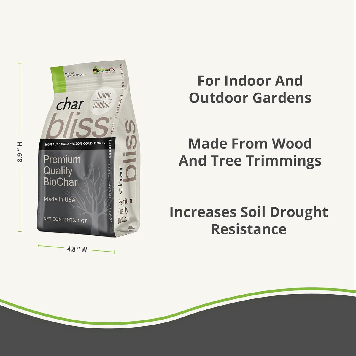 Char Bliss (16 Qts) - Organic Biochar for Plants - OMRI-Listed Biochar Soil Amendment Organic - Bio