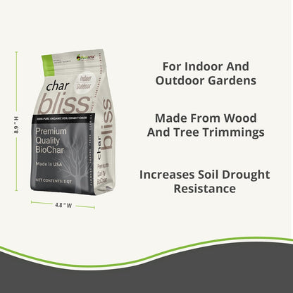 Char Bliss (16 Qts) - Organic Biochar for Plants - OMRI-Listed Biochar Soil Amendment Organic - Bio
