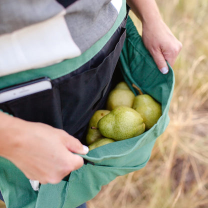 Roo Gardening Apron with Pockets & Harvesting, Picking Pouch - Adjustable, Water-resistant