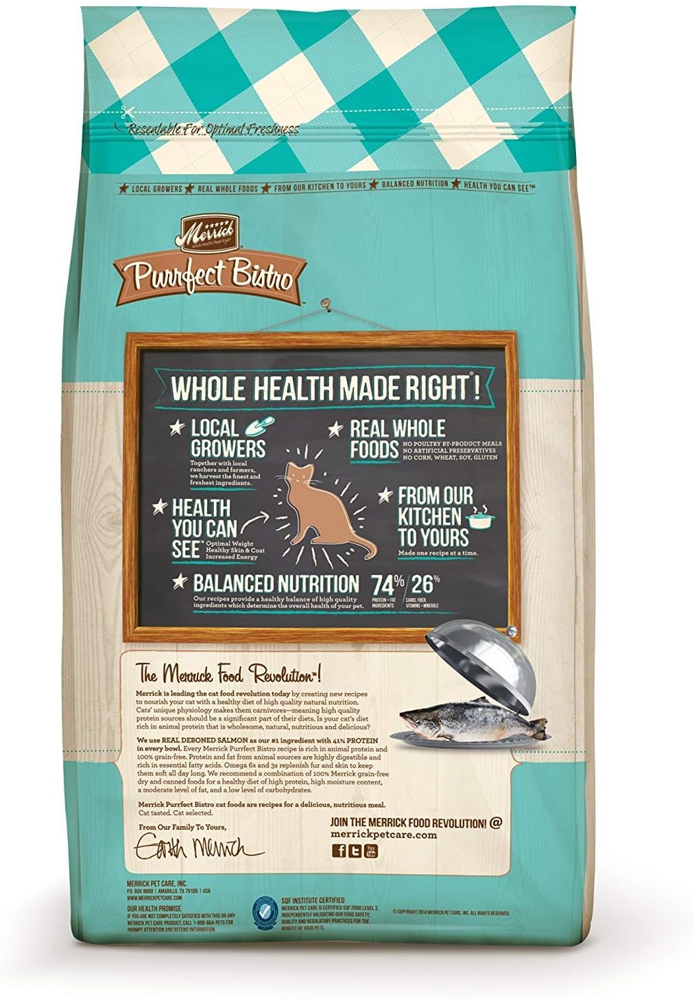 Merrick Purrfect Bistro Grain Free Natural Dry Cat Food For Adult Cats, Real Salmon And Sweet