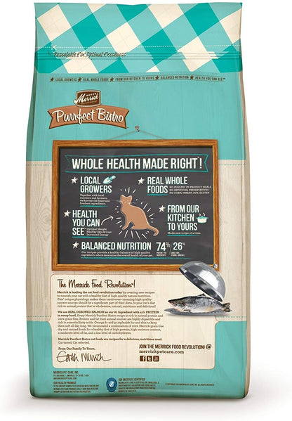 Merrick Purrfect Bistro Grain Free Natural Dry Cat Food For Adult Cats, Real Salmon And Sweet