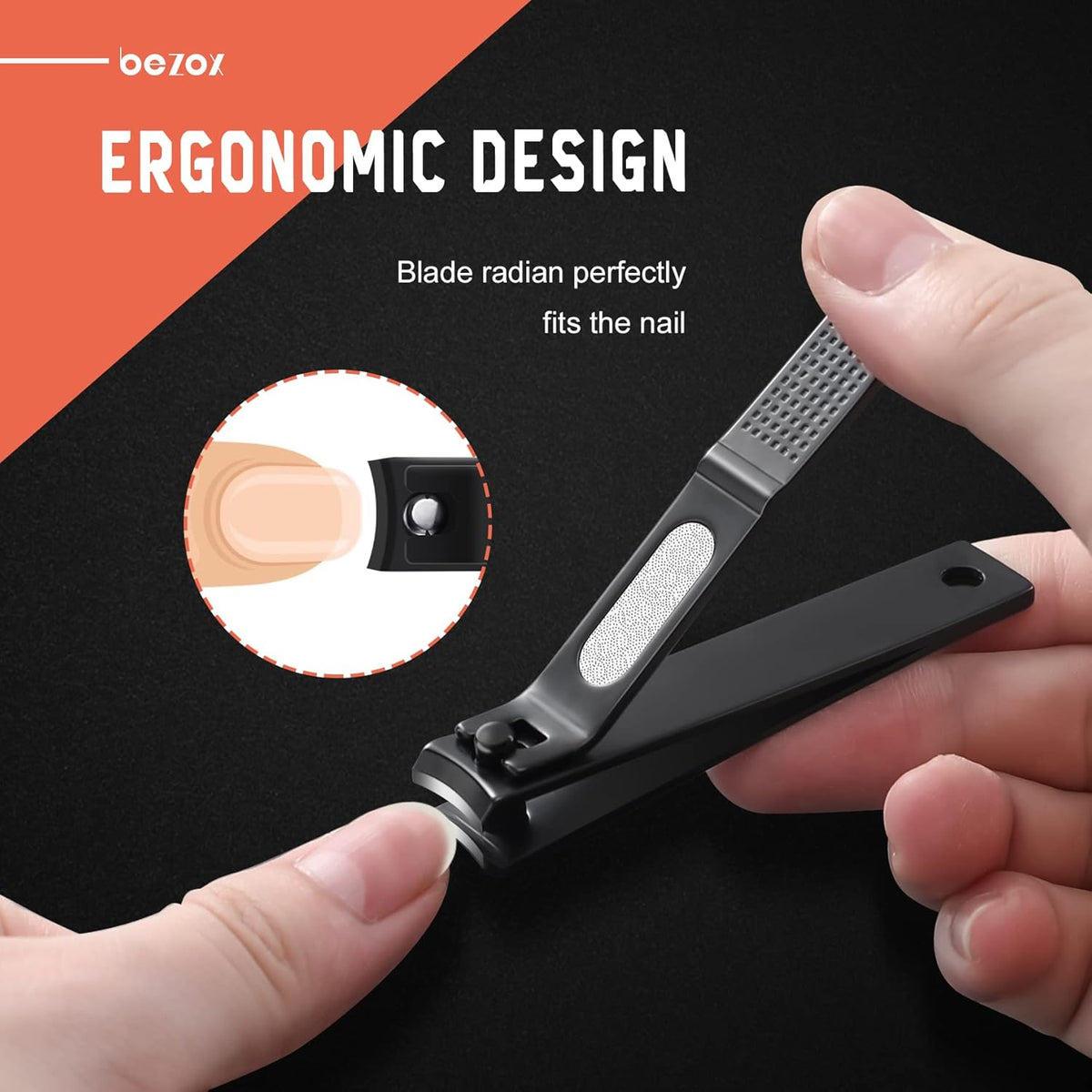 BEZOX Toe Nail Clippers Set of 2 - Stainless Steel Toenails Clippers for Thick Nails for Seniors