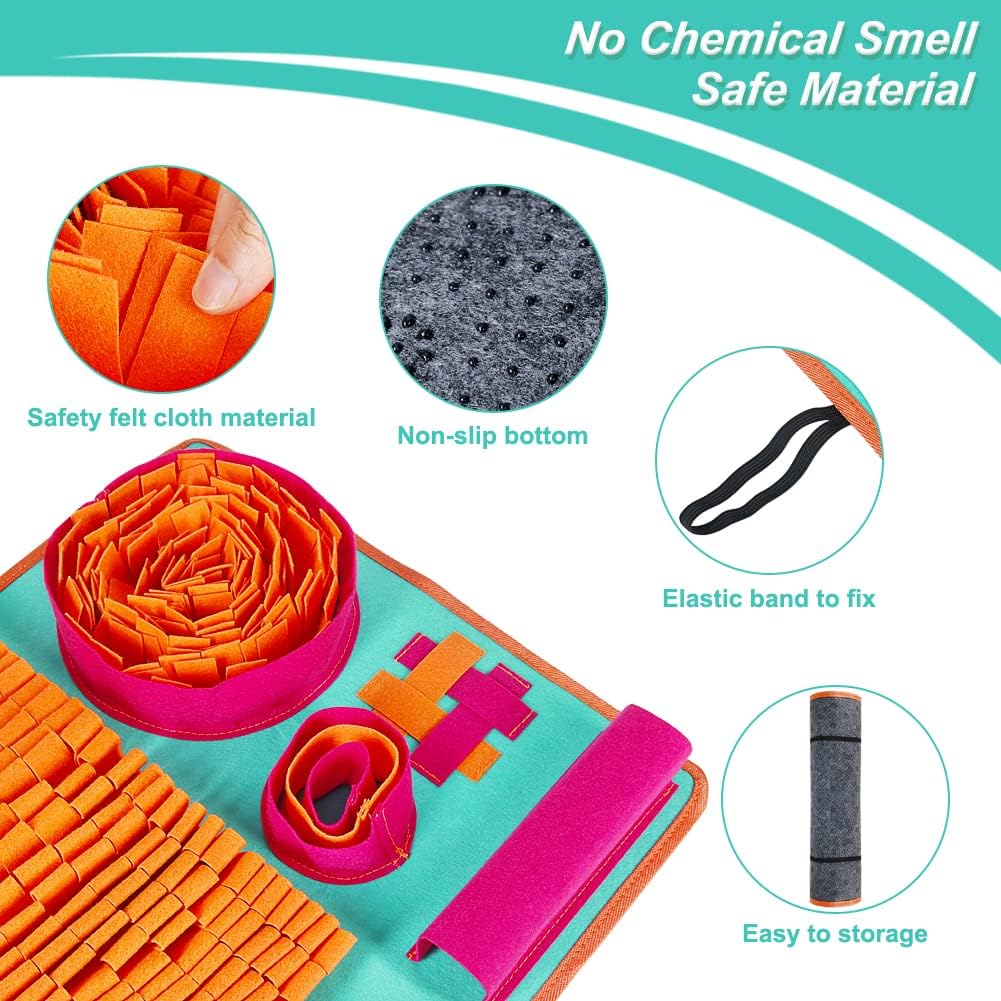 Vivifying Snuffle Mat for Dogs, Interactive Dog Enrichment Toys for Small Dogs and Cats Slow Eating