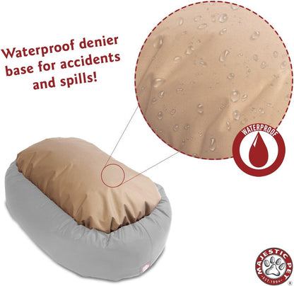 Majestic Pet 40 Inch Suede Calming Dog Bed Washable 40x29x9 (Inch) – Cozy Soft Round Donut Dog Bed