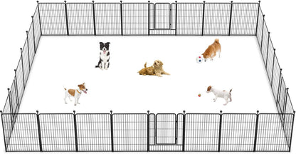 Dog Playpen 32 inch 28 Panels Indoor Outdoor Dog Pen for Medium/Small Dogs Heavy Duty Metal Dog
