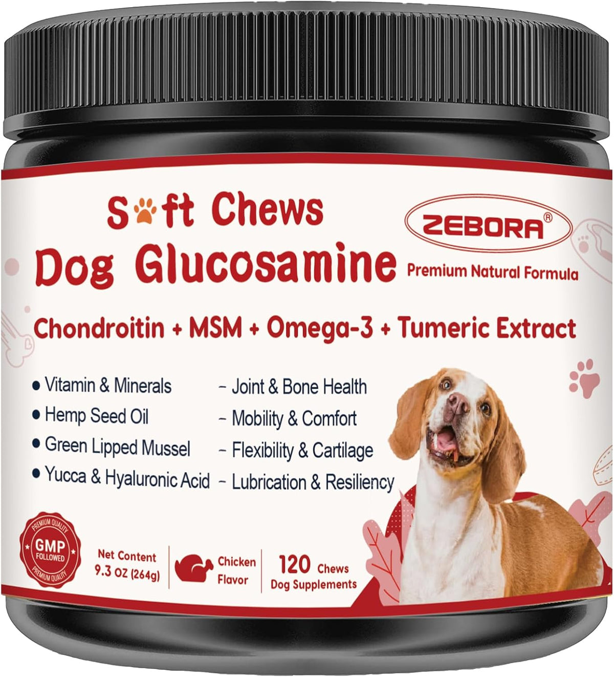 Glucosamine for Dogs, Joint Supplement for Dogs with Chondroitin, MSM, Omega-3, Turmeric and