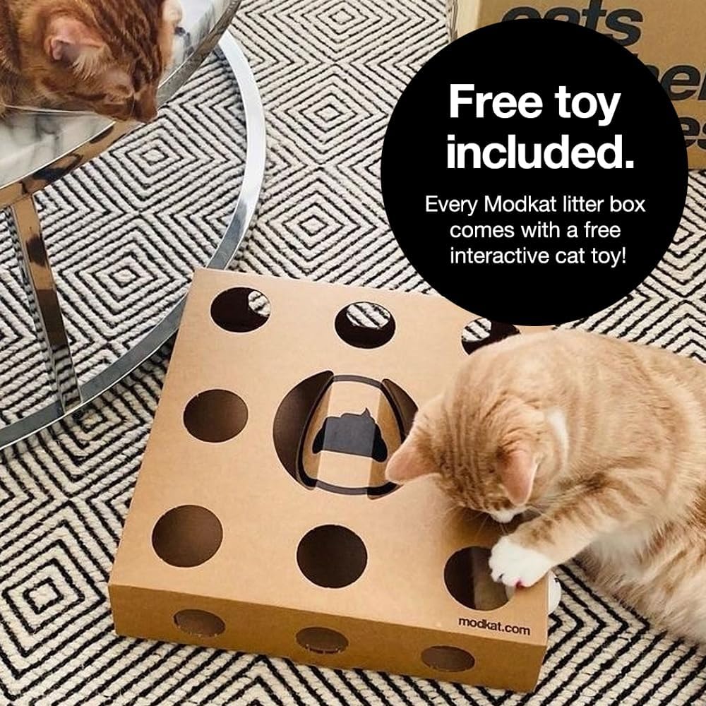 Modkat® Flip Litter Box, Front-Entry, Full Height Seamless Base, Reusable Litter Liner, Sifting