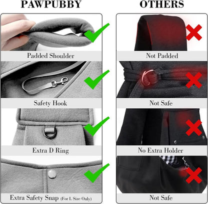 Dog & Cat Carrier Sling, Adjustable Soft Padded Shoulder Puppy Carrier, Hands-Free Dog Carrier Bag