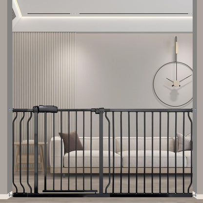 Extra Wide 62-67 Inch Baby Gates for Stairs, Doorways - No Drilling, Pressure Mounted Pet Gates for