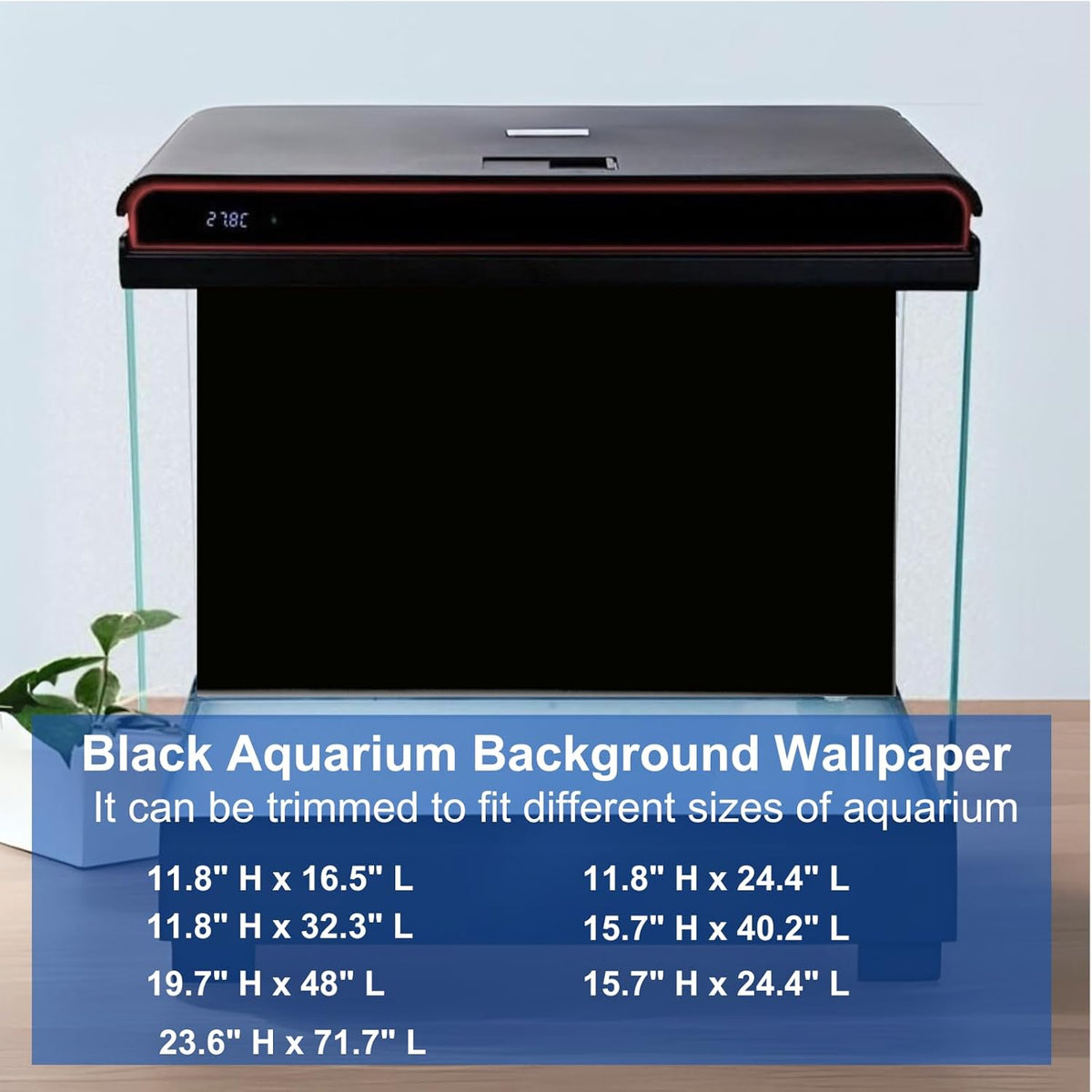 ELEBOX Aquarium Background Blue Black Fish Tank Background Wallpaper Double-Sided Aquarium Backing