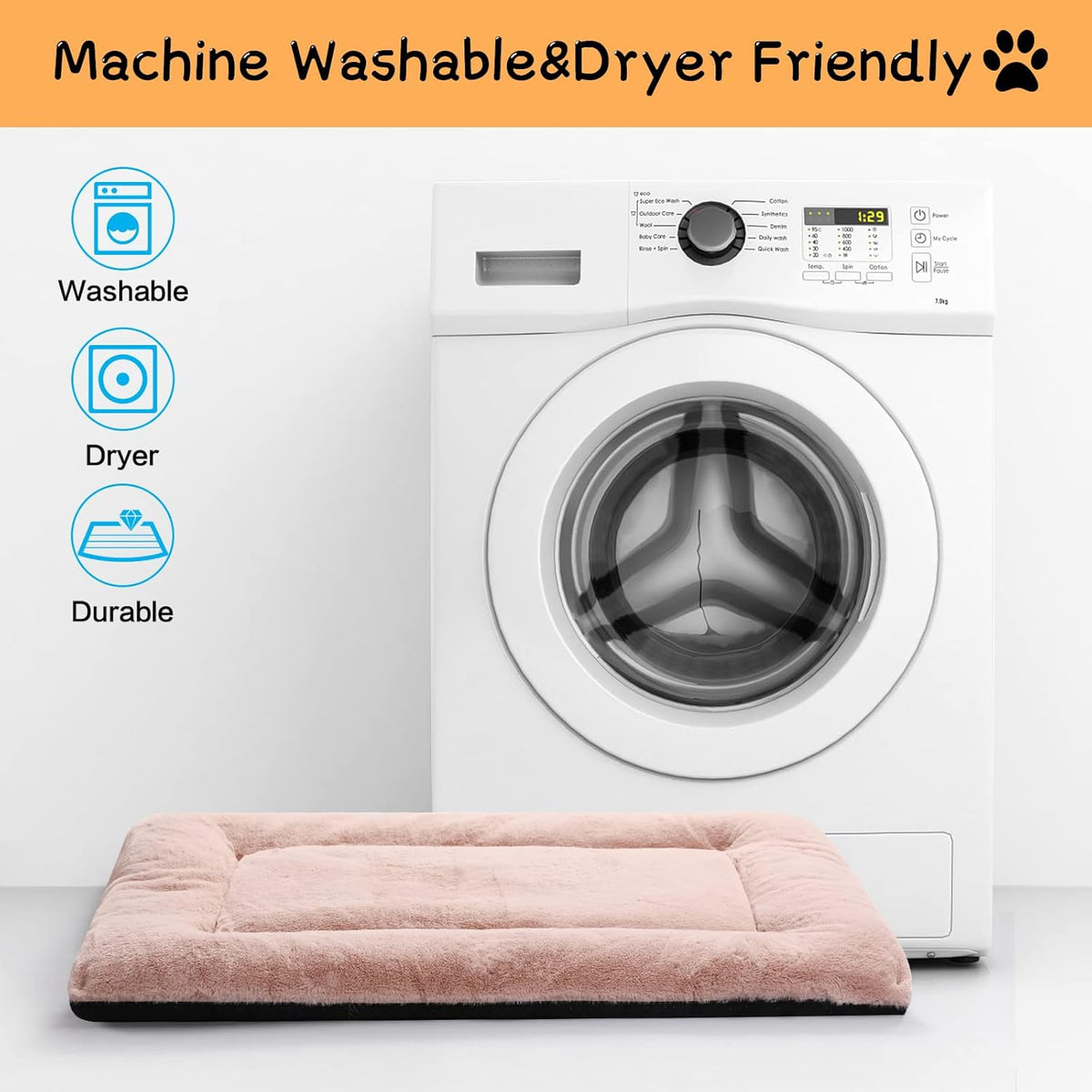 Dog Beds Crate Pad for Small Dogs Ultra Soft Dog Crate Bed Washable & Anti-Slip Kennel Pad for Dogs