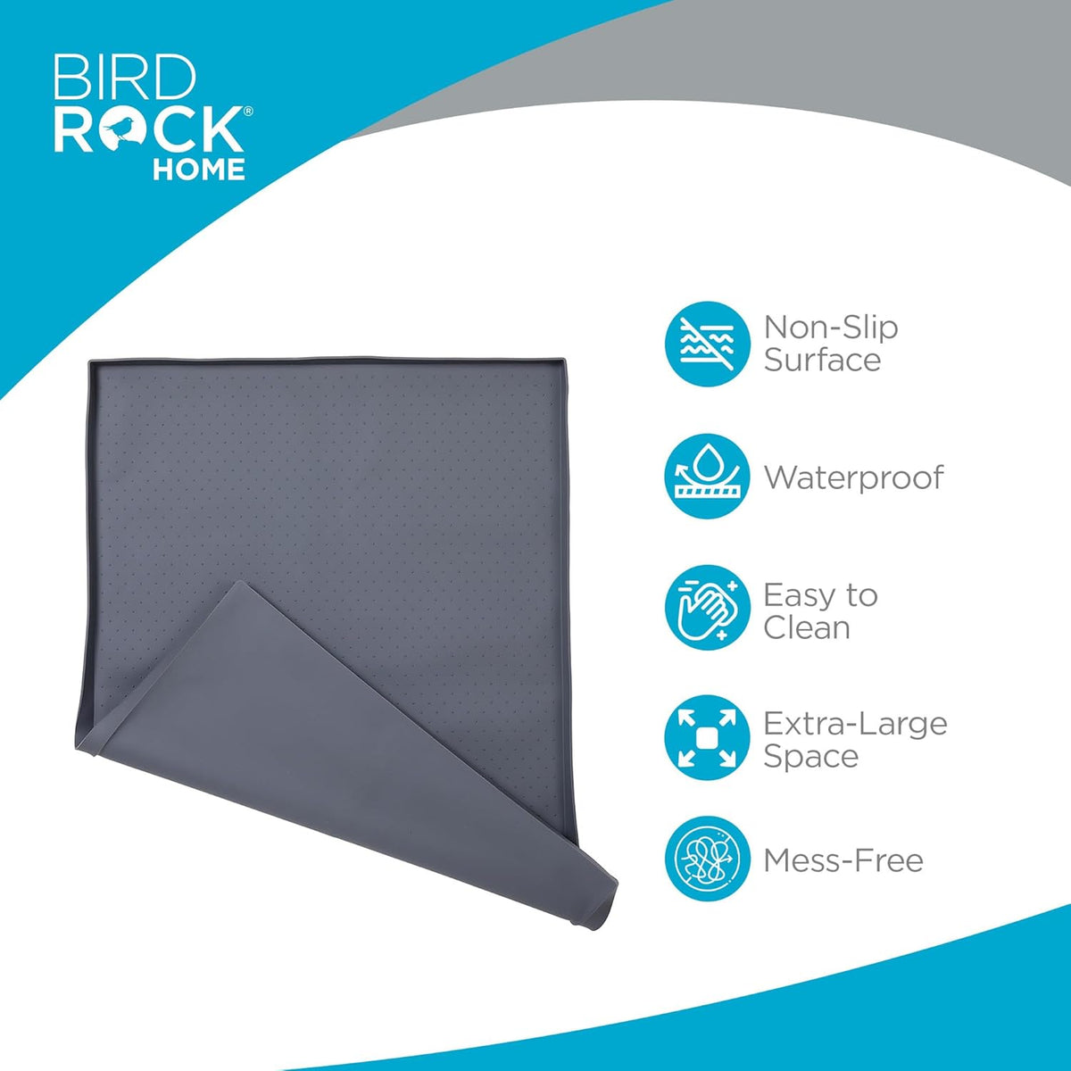 BIRDROCK HOME Extra-Large Dog Mat for Food and Water Bowls - Waterproof Pet Feeding Mat to Prevent