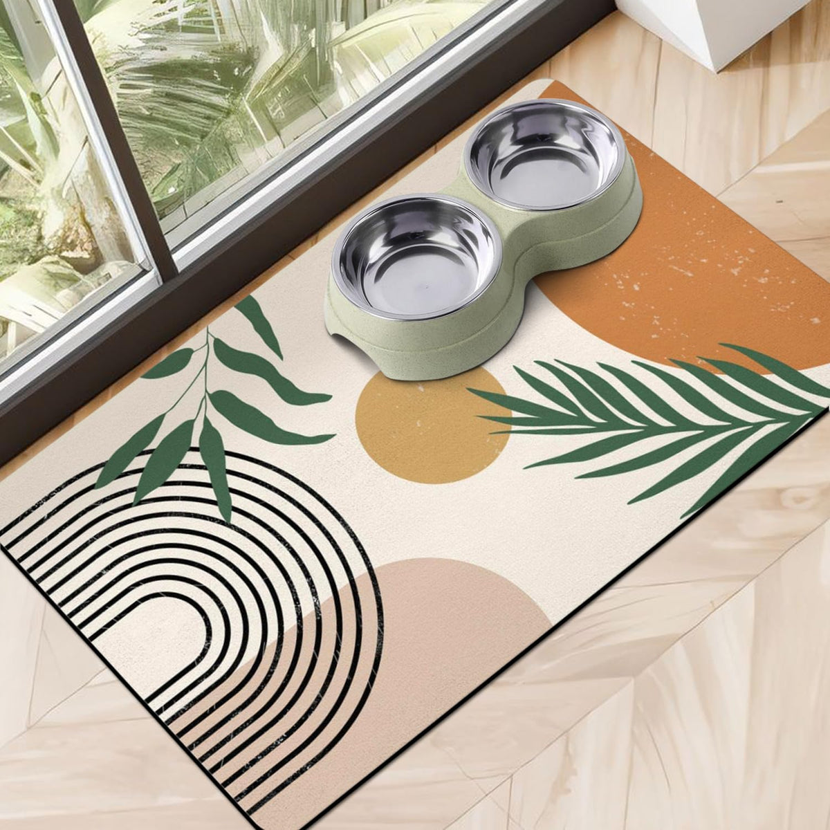 Dog Food Mats for Floors Super Absorbent, Pet Cat Food Mat - Non Slip Dog Bowl Mats for Food and